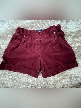 Cyrillus Wine Corduroy Button-Front Shorts